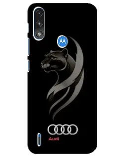 Чехол для Motorola E7 Power с картинкой «Графика — пантера и Audi»