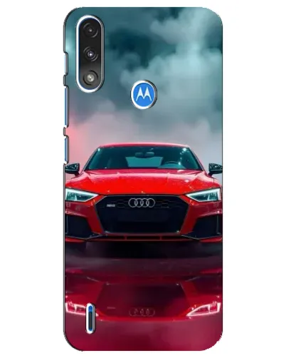 Чехол для Motorola E7 Power с картинкой «Audi RS — красный стиль»