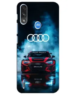 Чехол для Motorola E7 Power с картинкой «Audi Sport — неон»