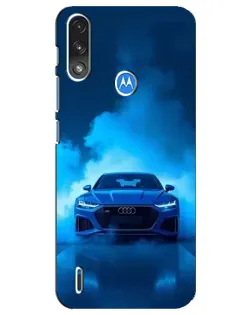 Чехол для Motorola E7 Power с картинкой «Audi — голубая энергия»