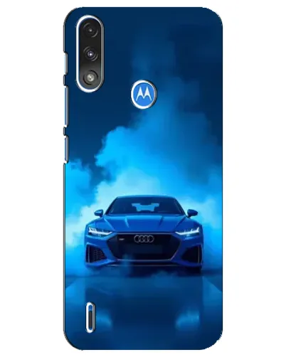 Чехол для Motorola E7 Power с картинкой «Audi — голубая энергия»