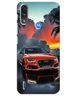 Чехол для Motorola E7 Power с картинкой «Audi — закат»