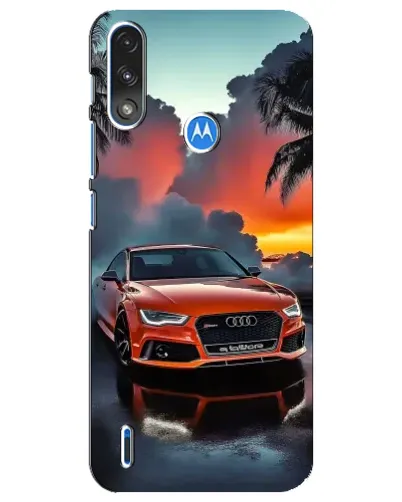 Чехол для Motorola E7 Power с картинкой «Audi — закат»