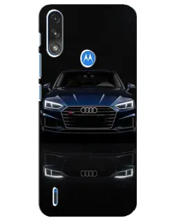 Чехол для Motorola E7 Power с картинкой «Audi — ночное отражение»