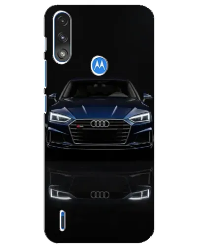 Чехол для Motorola E7 Power с картинкой «Audi — ночное отражение»