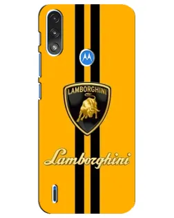 Чехол для Motorola E7 Power с картинкой «Lamborghini Stripe желтый»