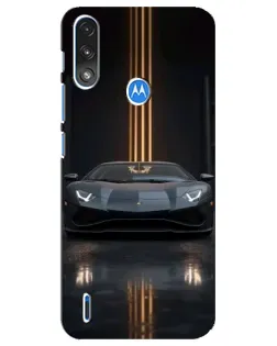 Чохол для Motorola E7 Power з картинкою «Lamborghini золоті лінії»