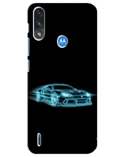 Чохол для Motorola E7 Power з картинкою «Неоновий контур Lamborghini»