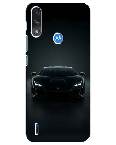 Чохол для Motorola E7 Power з картинкою «Чорний Lamborghini Aventador»