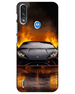 Чохол для Motorola E7 Power з картинкою «Lamborghini у вогні»