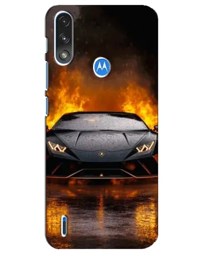 Чохол для Motorola E7 Power з картинкою «Lamborghini у вогні»