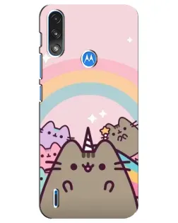 Чехол для Motorola E7 Power с картинкой «Единорог Pusheen»