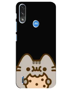 Чехол для Motorola E7 Power с картинкой «Пушин на черном»