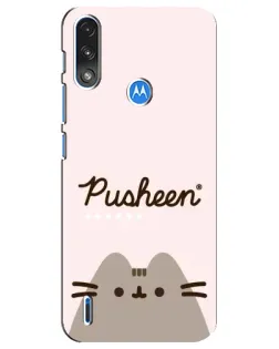 Чехол для Motorola E7 Power с картинкой «Pusheen логотип»