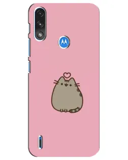 Чехол для Motorola E7 Power с картинкой «Pusheen сердце»