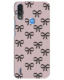 Чохол для Motorola E7 Power з картинкою «Чорні бантики»