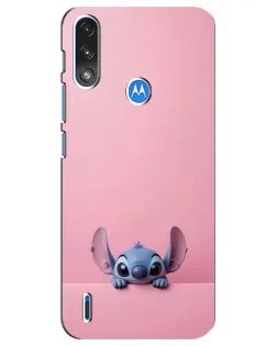 Чехол для Motorola E7 Power с картинкой «Stitch выглядывает»
