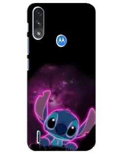 Чехол для Motorola E7 Power с картинкой «Неоновый Stitch»