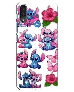 Чехол для Motorola E7 Power с картинкой «Стикеры Stitch и Angel»