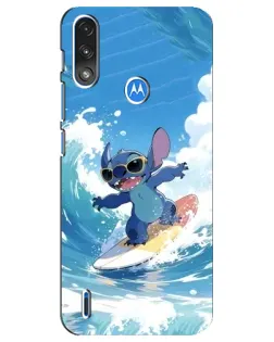 Чехол для Motorola E7 Power с картинкой «Стич на волне»