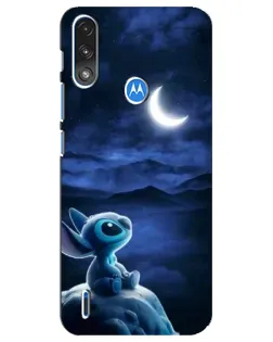 Чехол для Motorola E7 Power с картинкой «Лунная ночь Стича»