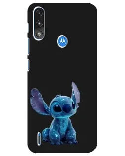 Чехол для Motorola E7 Power с картинкой «Стич на черном»