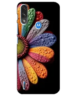 Чехол для Motorola E7 Power с картинкой «Радужный цветок»