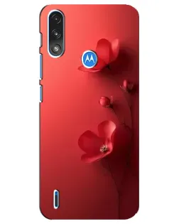 Чехол для Motorola E7 Power с картинкой «Маковые соцветия»