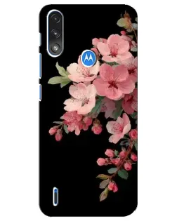 Чехол для Motorola E7 Power с картинкой «Розовая ветка сакуры»