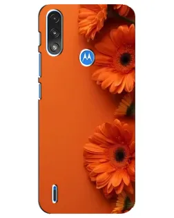 Чехол для Motorola E7 Power с картинкой «Оранжевые герберы»