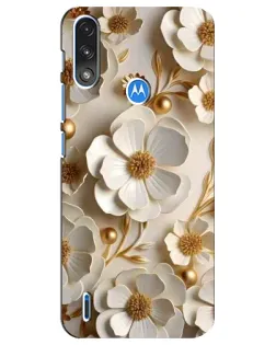 Чехол для Motorola E7 Power с картинкой «Белие бумажние  цвети»