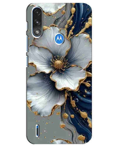 Чехол для Motorola E7 Power с картинкой «Белый цветок и золотой флюид» Чехол для Motorola E7 Power с картинкой «Белый цветок и золотой флюид»