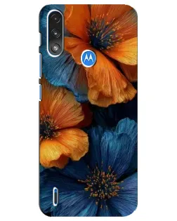 Чехол для Motorola E7 Power с картинкой «Яркая сине-оранжевая флора» Чехол для Motorola E7 Power с картинкой «Яркая сине-оранжевая флора»