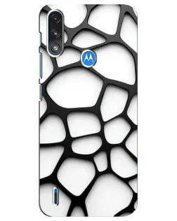 Чехол для Motorola E7 Power с картинкой «Белая объемная сетка»