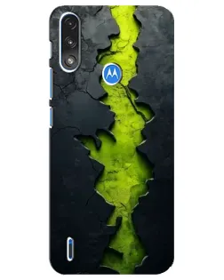 Чохол для Motorola E7 Power з картинкою «Салатовий розлом скелі»