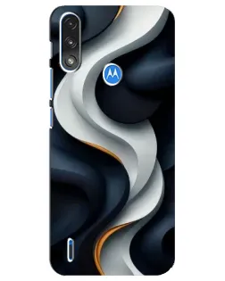 Чохол для Motorola E7 Power з картинкою «Об'ємні чорно-білі стрічки»