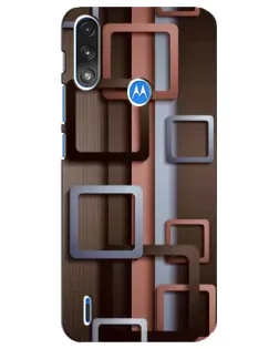 Чохол для Motorola E7 Power з картинкою «Коричневі об'ємні квадрати»