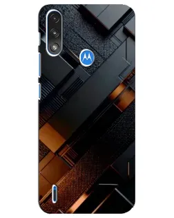 Чохол для Motorola E7 Power з картинкою «Чорні геометричні блоки»