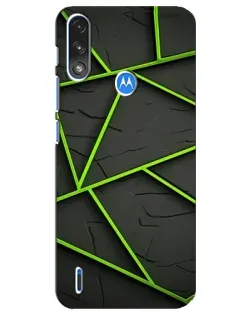 Чохол для Motorola E7 Power з картинкою «Зелені геометричні лінії»