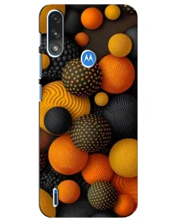 Чохол для Motorola E7 Power з картинкою «Об'ємні помаранчеві сфери»