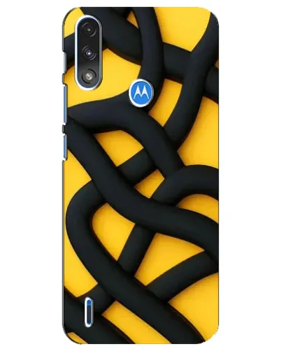 Чохол для Motorola E7 Power з картинкою «Чорне жовте переплетення» Чохол для Motorola E7 Power з картинкою «Чорне жовте переплетення»