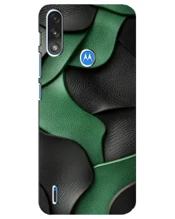 Чохол для Motorola E7 Power з картинкою «Зелені шкіряні хвилі»