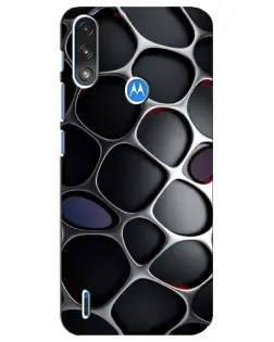 Чохол для Motorola E7 Power з картинкою «Об'ємна темна решітка»
