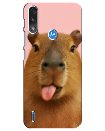 Чохол для Motorola E7 Power з картинкою «Капібара з язиком»