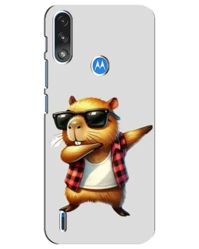 Чохол для Motorola E7 Power з картинкою «Капібара репер даб»