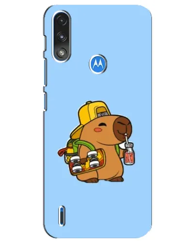 Чохол для Motorola E7 Power з картинкою «Капібара на скейті»