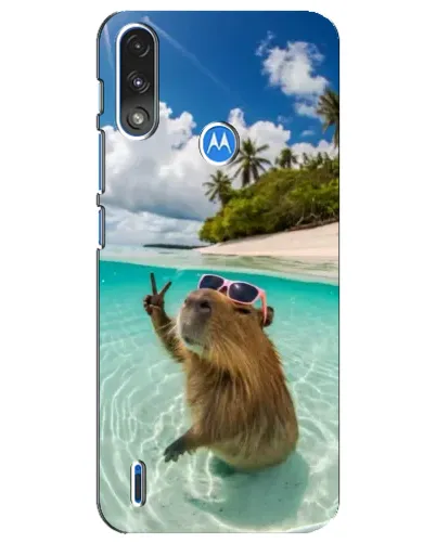 Чохол для Motorola E7 Power з картинкою «Капібара на морі»