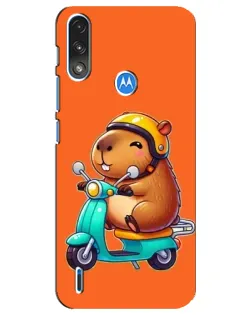 Чохол для Motorola E7 Power з картинкою «Капібара на скутері»