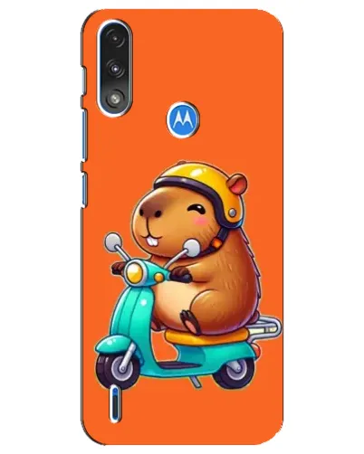 Чохол для Motorola E7 Power з картинкою «Капібара на скутері»