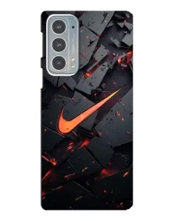 Чехол для Motorola Edge 20 с картинкой «Nike — эффект разломов»